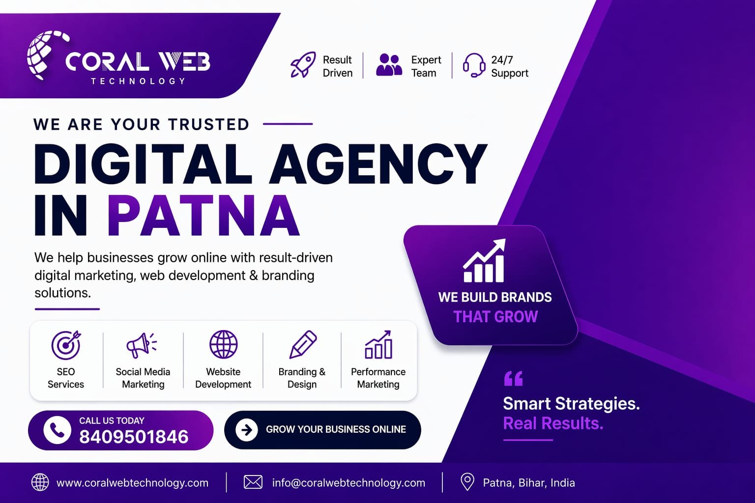 Coral Web Technology digital agency in Patna services banner